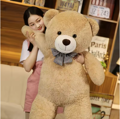 Oso gigante de pelo castaño y suave para niños