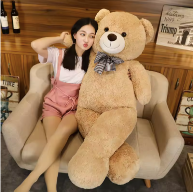 Oso gigante de pelo castaño y suave para niños